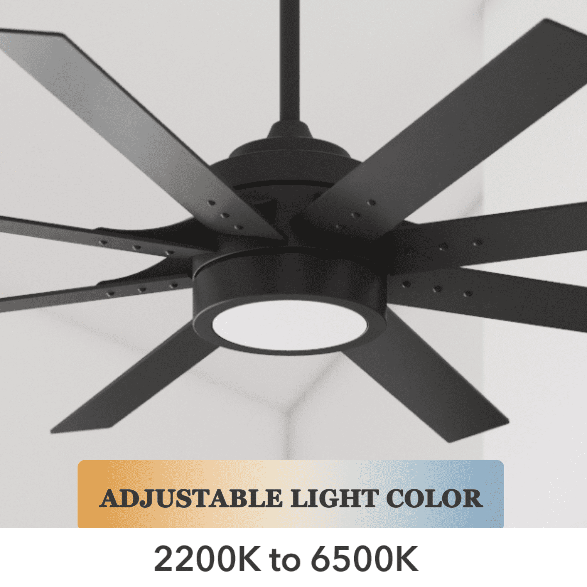 Better Homes & Gardens 62'' Black Modern LED Angled Indoor Ceiling Fan with Remote