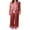 Red, variant on Michellecmm Women 2 Piece Pajamas Set Bow Print Tie Front Long Sleeves Shirt and Elastic Pants