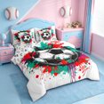 thumbnail image 2 of Erosebridal Kids Football Sport Games 7 Pieces Bedding Comforter Set,Colorful Splatter Ink Full Bedding Set For Boys,Reversible, 2 of 7