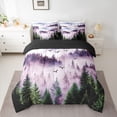 thumbnail image 2 of Manfei Wetsern Farmhouse Adult Twin Bedding Sets 7-Piece, Pink Jungle Tree Bedding Comforter Set, Rustic Nature Scenery Reversible Sheet Sets, Breathable Home Decor, 2 of 7