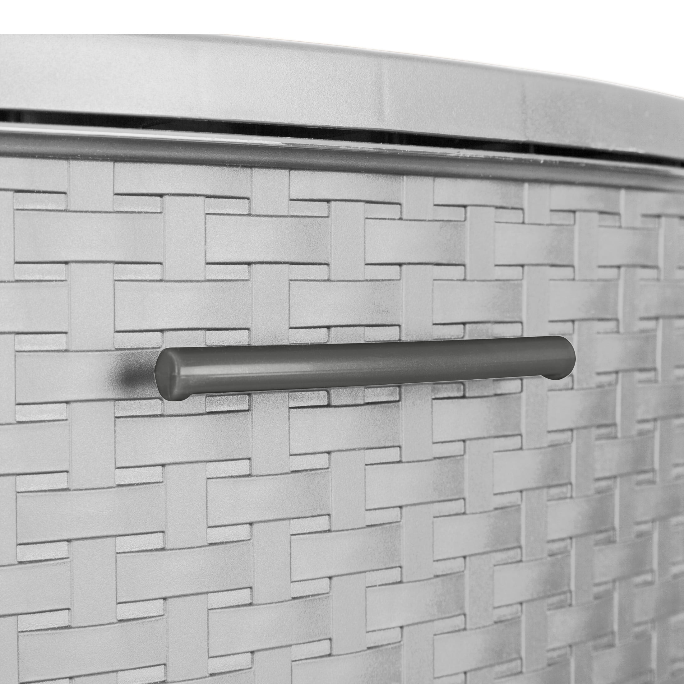 Sterilite 3 Drawer Weave Tower, Plastic Décor Drawers with Pull Handles, Gray