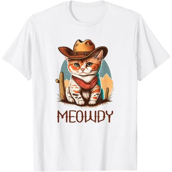 Meowdy Cat Funny Howdy Meme Western Cowboy Kitten Unisex T-Shirt for Men Women Kids Toddler