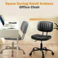 thumbnail image 5 of Atilioo Office Desk Chair, Armless Computer Chair with Wheels, PU Leather, Lumbar Support, 360° Rolling Swivel Task Chair for Home Office, Black, 5 of 7