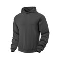 thumbnail image 5 of Men's Oversized Solid Color Hooded Sweatshirt, Lightweight Knit Pullover with Long Sleeves and Pockets, Fall Streetwear Casual Loose Fit Top,Black,L, 5 of 7