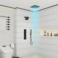 thumbnail image 2 of CASAINC 3 Function Dual Shower Heads 1-Spray Thermostatic Shower Faucet 1.8GPM with LED & Music Shower System in Matte Black, 2 of 8