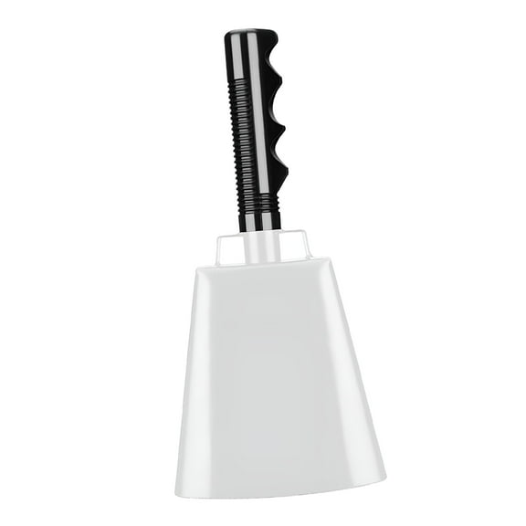 BESTSKY Metal Cow Bell Cowbell Noisemaker Hand Call Bell Concert Party Weddings White