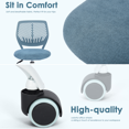 thumbnail image 5 of Ergonomic Home Office Desk Chair with Adjustable Height, Rolling Base, and Breathable Backrest, Light Blue, 5 of 8