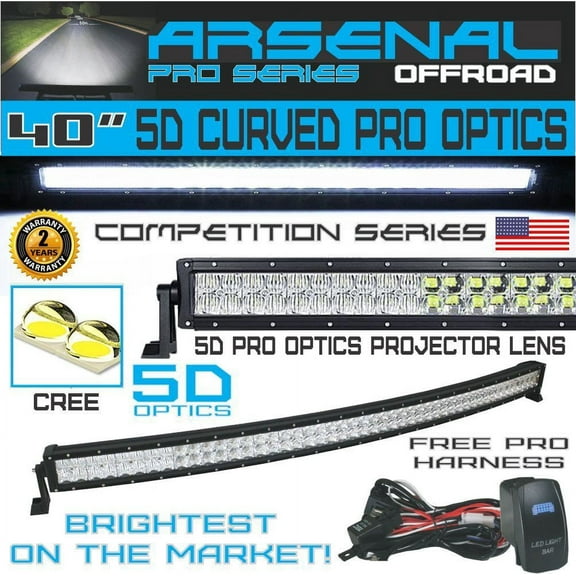 No.1 5D 40 inch Curved Pro Optics 39,000LM CREE LED's Aresenal LED Light Bar