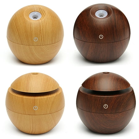 Meigar Wooden Aroma Diffuser Humidifier,Essential Oil Diffuser Air Purifier Portable Grain 130ml Touch Sensitive for Home, Office, Baby Room,