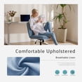 thumbnail image 2 of CONCETTA Cross Chair Legged Office Wide Comfy Desk Seat, No Wheels Armless Computer Task Seating, Swivel Vanity Height Adjustable, 2 of 6