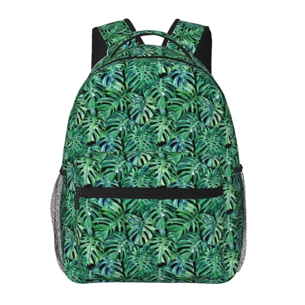 Easygdp Monstera Leaves Mochila Ergonómica Versátil para Laptop - Múltiples Bolsillos, Correas Ajustables, Unisex para Escuela, Viajes y Actividades al Aire Libre-One Size