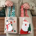 thumbnail image 3 of Saco navideño de Papá Noel para niños, bolsa de almacenamiento de dulces, decoración navideña, medias de lino, regalos de Navidad, 2023, 3 of 4