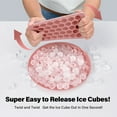 thumbnail image 6 of Mini Ice Cube Tray with Lid and Bin: TINANA Hexagonal Small Ice Trays for Freezer - Easy Release Honeycomb Nugget Ice Tray with Lid - Pink, 6 of 7