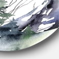 thumbnail image 3 of Designart 'Trees With Winter Dark Blue Mountain Landscape III' Modern Circle Metal Wall Art 29x29 - Disc of 29, 3 of 5