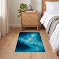 thumbnail image 3 of ODIKA 2'x3' Ultra-Soft Accent Mat, Blue Misty Celestial Landscape Ethereal Mountain Scene with Moonlit Sky Washable, Bare feet friendly, Easy Care Indoor rug for Bedside, Footrest, 3 of 7