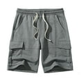 thumbnail image 1 of Large Size Workwear All Cotton Shorts Multiple Pockets Loose Fitting Casual Sports Capris, 1 of 7