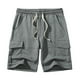 thumbnail image 1 of Pantalones Cortos de Cinturón de Vuelta Ropa de Trabajo de Tamaño Grande Todo Algodón Bolsillo Múltiple Fitting Suelto Deportes Casuales Capris, 1 of 7