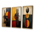 thumbnail image 3 of Designart "Belgian Conversations Geometric Abstraction I" Modern Geometric Framed Wall Art Set Of 3 - Gold Abstract Geometric Frame Canvas Set For Living Room Decor, 3 of 6