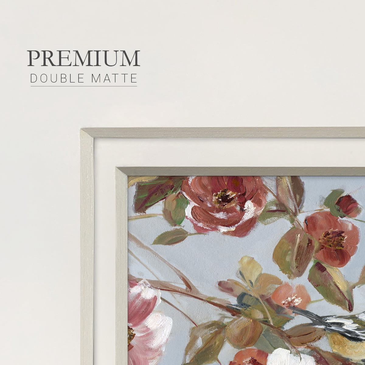 Chickadees and Blossoms IIPremium Framed Print