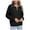 Black-01, variant on Women's Quarter Zip Sweatshirts - Quilted Long Sleeve Pullover with Lapel Collar, Casual Fall Top