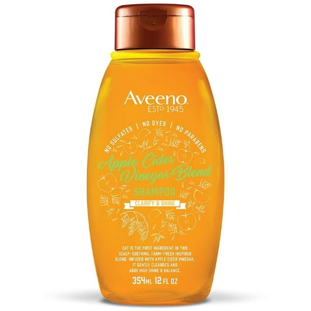 AVEENO Apple Cider Vinegar Blend Shampoo for Clarify and Shine, 12 oz