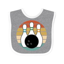 Inktastic Bowling Pins Ball Bowler Retro Sunset Boys or Girls Baby Bib