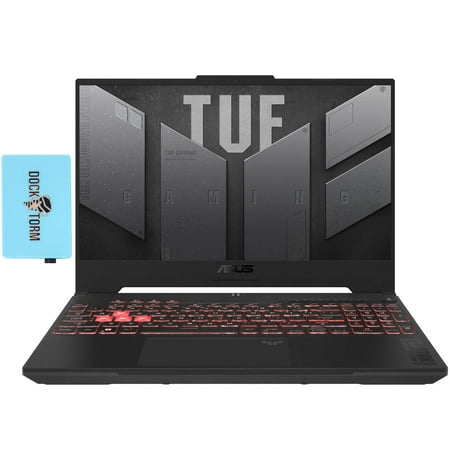 ASUS TUF Gaming A15 (2023) Gaming Laptop 15.6" 144Hz FHD 100% sRGB Display (AMD Ryzen 7 7735HS, 64GB DDR5, 2x1TB PCIe SSD RAID 0 (2TB), GeForce RTX 4050, WiFi 6E, Win11Home) w/Dockztorm Dock