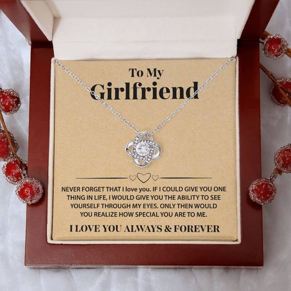 To My Beautiful Girlfriend Gifts, Soulmate Necklace With Heartfelt Message Card Gift Box Jewelry For Her on Birthday Christmas