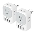 thumbnail image 1 of Adaptador de enchufe de viaje TESSAN de EE. UU. a Europa con 4 salidas y 3 USB, 1 of 6
