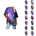 thumbnail image 1 of Galaxy T-Shirts pour Femmes 2026 Mode Été Manches Courtes Col Rond Étoile Ciel Espace T-Shirts Graphiques, 1 of 4
