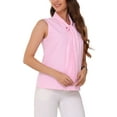 thumbnail image 4 of INSPIRE CHIC Women's Sleeveless Striped Tie Neck Casual Tank Tops Shirts S Pink, 4 of 6