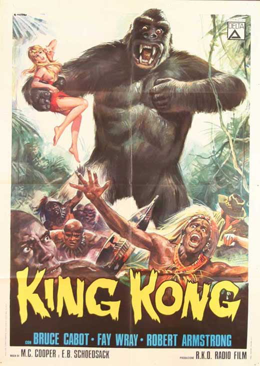 King Kong 1933 FULL SIZE 24" x 32" Movie Poster Horror Scary Godzilla Bar Mancav