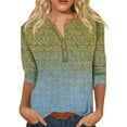 thumbnail image 1 of Innerwin Hauts Imprimé Floral T-Shirt Femme Col Rond Ample Jaune Bleu 2TG, 1 of 2