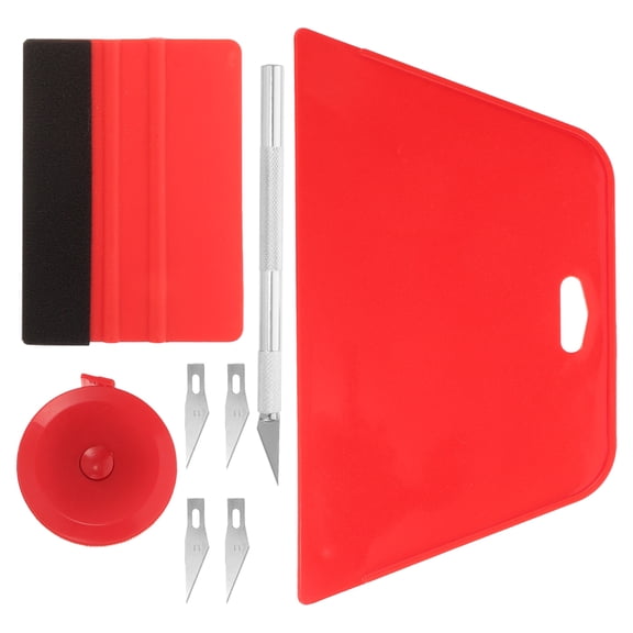 FENGGUIQU 9-Pcs Car Film Squeegee Kit Practical Design for Vinyl Wrap and Wallpaper Smoothing Light Green PP Steel Aluminum PVC