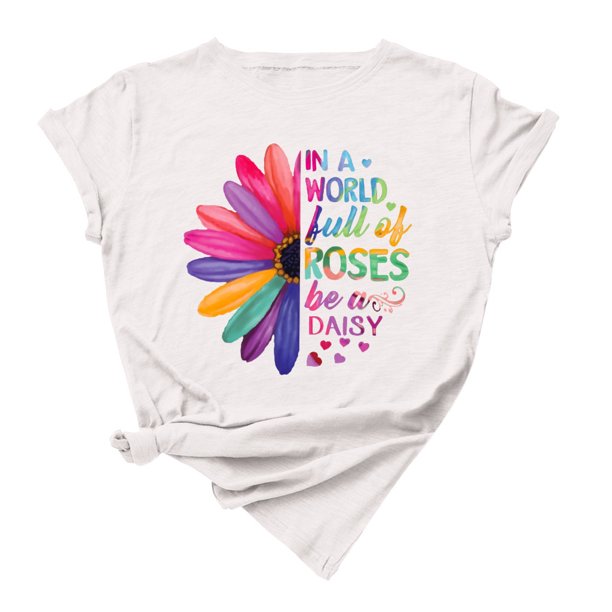 Playera de Manga Corta Casual Suave Túnica Tops Blusa Camisa Mujer Casual Manga corta Verano Impresión Gibobby G