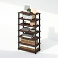 thumbnail image 5 of Furinno Turn-S-Tube 4-Tier Multipurpose Standing Shelves, Dark Cherry/Black, Set of 2, 5 of 6