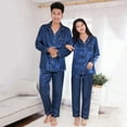 thumbnail image 6 of Yirtree Men's Satin Pajama Set Classic Sleepwear Loungewear Button Down Silky Pj Sets, Size L-3XL Pajamas Set Fashion Sleepwear Couple Solid Color Long Sleeve Suit, 6 of 8