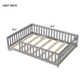 thumbnail image 5 of Bellemave Full Size Montessori Bed Frame with Slats and Rails, Solid Wood Full Floor Bed for Kids/Boys/Girls, No Box Spring Needed (Gray), 5 of 6