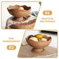 thumbnail image 3 of Eease Rattan Fruit Bowl Footed Decorative Basket for Kitchen Counter 25cm, 3 of 7