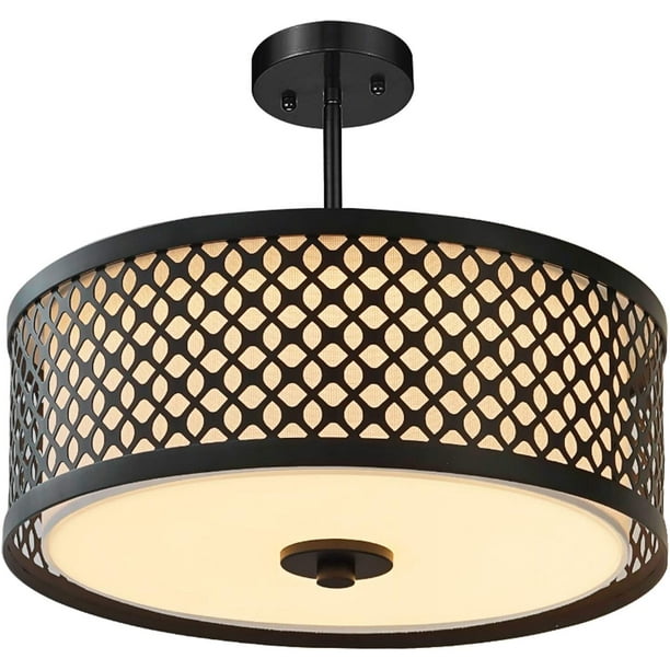 Close To Ceiling Light Fixtures 12 Inch Semi Flush Mount Drum Chandelier 3000k Dimmable Warm White Com Close To Ceiling Light Fixtures 12, Close To Ceiling Drum Light Fixtures