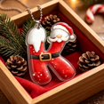thumbnail image 6 of Santa Suit Letter Christmas Ornament, A-Z Alphabet Flat Acrylic Pendant, Personalized Initial Xmas Tree Decor, DIY Custom Name Hanging Ornament for Car Rearview Mirror, 6 of 6