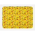 thumbnail image 1 of Food Bath Mat, Funny Cartoonish Fast Food with Fries Hot Dog Hamburger Strawberry Milkshake, Plush Bathroom Decor Mat with Non Slip Backing, 29.5" X 17.5", Yellow Multicolor, by Ambesonne, 1 of 2
