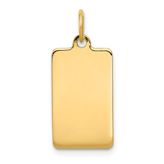 FB Jewels 14K Yellow Gold Plain .018 Gauge Rectangular Engravable Disc Charm