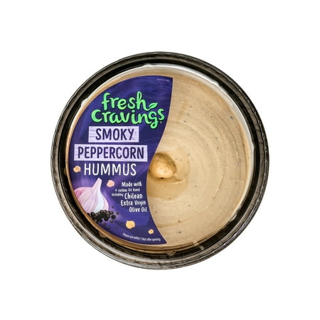Fresh Cravings Smoky Peppercorn Hummus 10oz, Gluten-Free, Plant-based, Contains Sesame