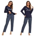 thumbnail image 4 of Women Cotton Pajamas Set Long Sleeve and Pants Pajamas for Women Cute Cat Print Soft Sleepwear Sets for Women 2 Piece Loungewear with Pockets, S-XXL, 4 of 12