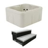 Lifesmart Spas Bermuda Rock Solid Simplicity 4-Person Spa w/ Cover & Steps