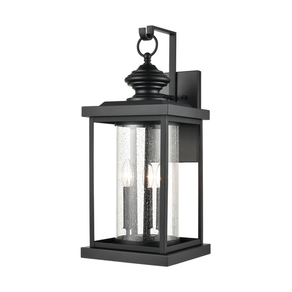 Elk Home Minersville 23 in. High 3-Light Outdoor Wall Sconce in Matte Black
