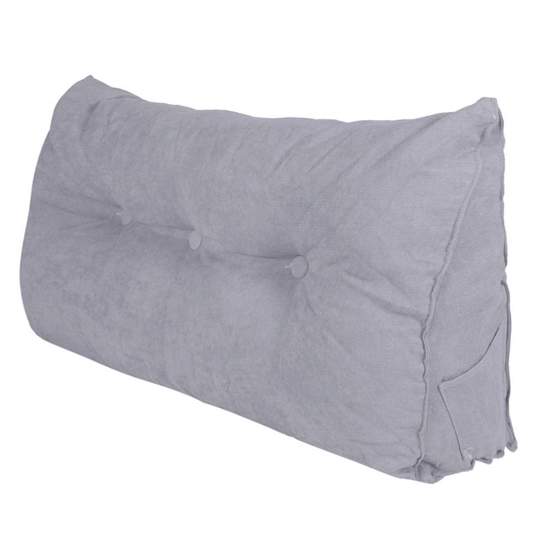 Triangle Headboard Pillow Cushion Backrest Pain Relief Sofa, Chalk Grey Large - 180x50x20cm
