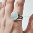 thumbnail image 2 of Natural Aquamarine Ring, Aquamarine Gemstone Ring, March Birthstone, 3 Twisted Band, 925 Sterling Silver, Womens Ring, Christmas, Thanksgiving, Handmade, Statement Jewelry, Natural Gemstone Ring, 2 of 7