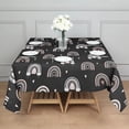 thumbnail image 3 of Black Boho Bohemia Rainbow Hearts Pattern Square Tablecloth,Waterproof Square Table Cover,Wipeable Spillproof Washable Table Cover for Home Kitchen Party Decor 60"x60"(152x152cm), 3 of 6